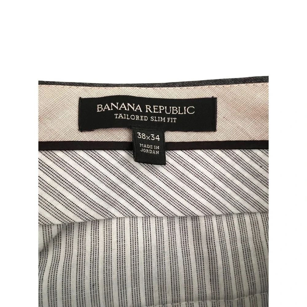 Banana Republic Mens 38x34 Tailored Slim Fit 100% Wool Dress Pants Charcoal Gray